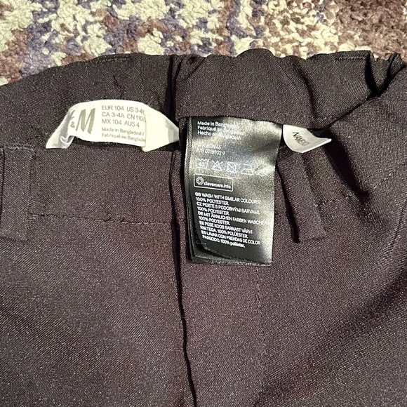 H&M Toddler Adjustable 3-4Y Classic Black Dress Pants - Wedding or Black Tie - Picture 2 of 4